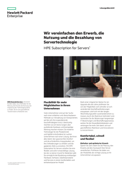 HPE Subscription for Servers - HPE Financial