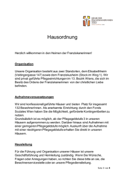 Hausordnung - Heime der Franziskanerinnen Wien