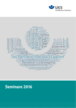 Seminare 2016 - Unfallkasse Saarland