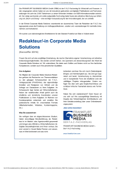 Redakteur/in Corporate Media Solutions