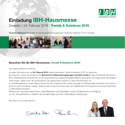 Einladung IBH-Hausmesse - IBH IT