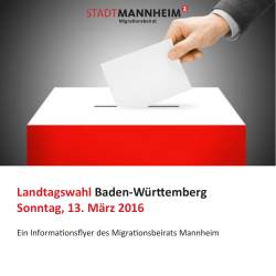 Landtagswahl Baden-Württemberg Sonntag, 13