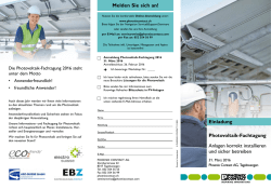 Informationen zur PV-Fachtagung