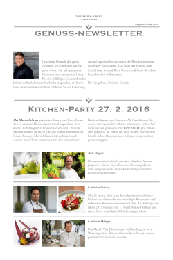 GENUSS-NEWSLETTER Kitchen-Party 27. 2. 2016