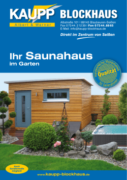 Ihr Saunahaus - Kaupp Blockhaus