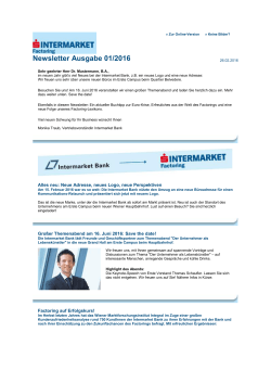 Newsletter sIntermarket Factoring Ausgabe 1