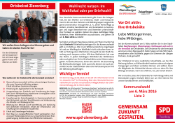Vor Ort aktiv: Ihre Ortsbeiräte Kommunalwahl am - SPD