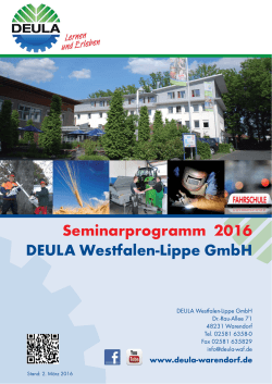 Seminarprogramm 2016 DEULA Westfalen