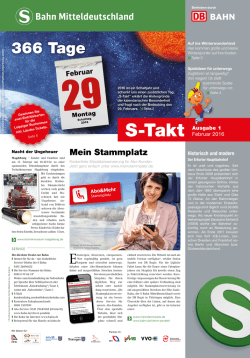 Ihre S-Takt - S-Bahn Mitteldeutschland