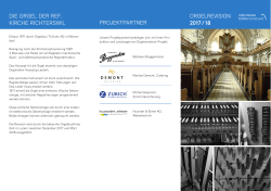 orgelrevision 2017 / 18 die orgel der ref. kirche richterswil