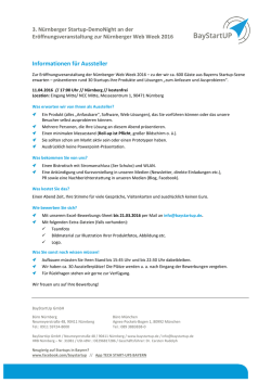 Informationen f&uuml;r Aussteller