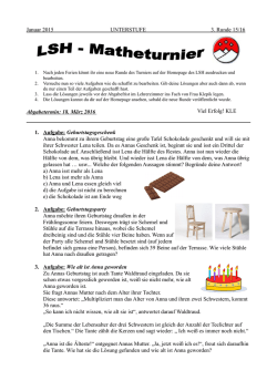 Januar 2015 UNTERSTUFE 3. Runde 15/16 Abgabetermin: 18