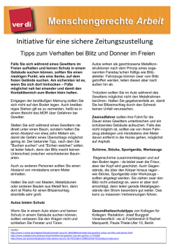 Initiative f&uuml;r eine sichere Zeitungszustellung - Zeitungszusteller