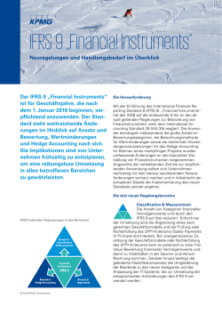 IFRS 9 &bdquo;Financial Instruments&ldquo;. Neuregelungen und