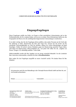 Eingangsfragebogen - Christoph-Dornier
