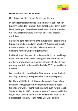 Haushaltsrede 2016