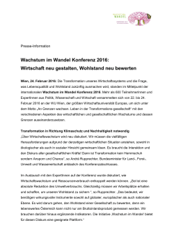 Presse Information - Wachstum im Wandel