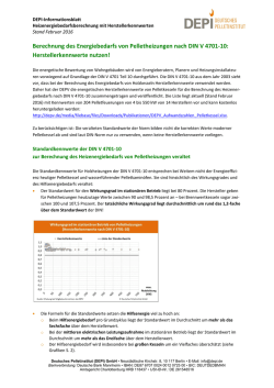 Heizenergiebedarfsberechnung mit Herstellerkennwerten