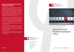 Faltblatt DPtV Kostenerstattung Psychotherapie
