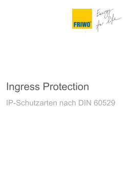 Ingress Protection - FRIWO Gerätebau GmbH