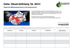 Keine Steuer-Befreiung für AKW!