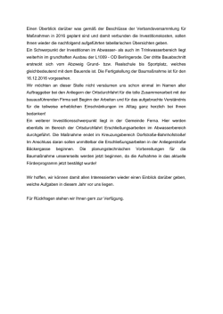 Investitionen 2016 - Obere