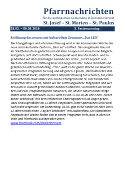 Pfarrnachrichten - Kirchengemeinde St. Josef (Dorsten)