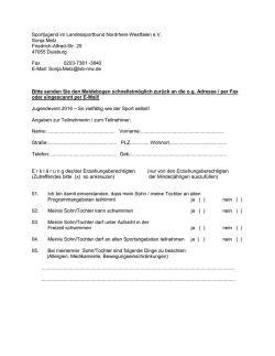 der U-18 Anmeldebogen