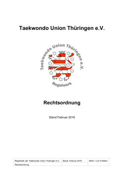 Rechtsordnung - Taekwondo Union Thüringen eV