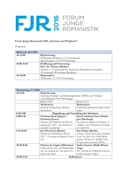Forum Junge Romanistik 2016 „Zentrum und Peripherie“ Programm