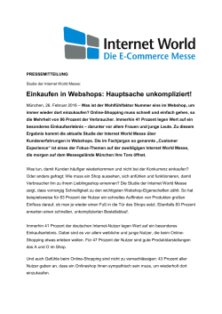 Einkaufen in Webshops: Hauptsache unkompliziert!
