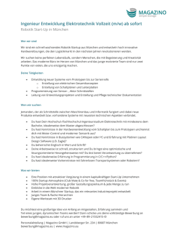 Ingenieur Entwicklung Elektrotechnik Vollzeit (m/w) ab