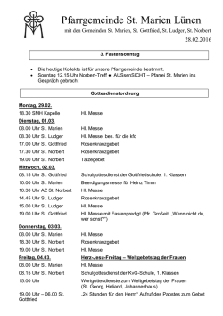 Pfarrnachrichten