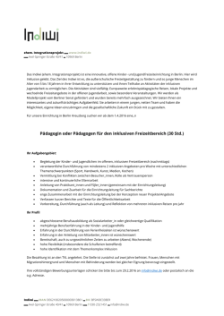 Stellenausschreibung Indiwi