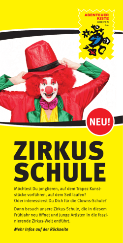 Infoflyer zur Zirkus-Schule