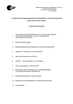 15. Sitzung des Programmausschusses Chefredaktion in der