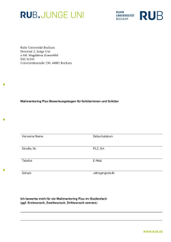 Ich bewerbe mich f&uuml;r ein Mailmentoring Plus im Studienfach