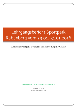 Lehrgangsbericht Sportpark Rabenberg 2016
