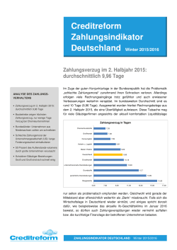 Creditreform Zahlungsindikator Deutschland - Winter 2015-2016
