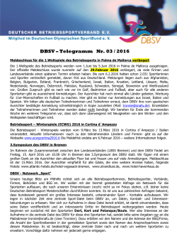 DBSV Telegramm 03-2016 - Bayerischer Betriebssport