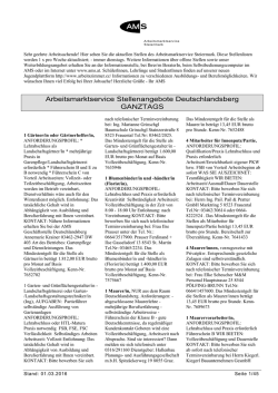 Arbeitsmarktservice Stellenangebote Deutschlandsberg