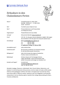 Zirkuskurs in den Chalandamarz-Ferien