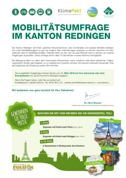 MOBILITÄTSUMFRAGE IM KANTON REDINGEN