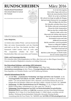 Rundschreiben März - SOVD Kreisverband Lübeck