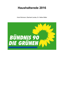 Haushaltsrede 2016