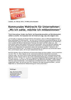 Kommunales Wahlrecht für Unternehmer: „Wo ich zahle, möchte ich