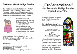 Gro&szlig;elterndienst - Heilige Familie