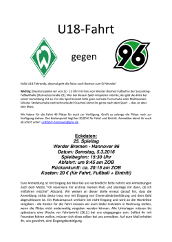 Informationen zur U18-Fahrt