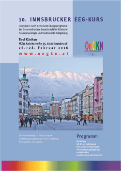 10. Innsbrucker EEG-Kurs 26.-28. Februar 2016, Innsbruck