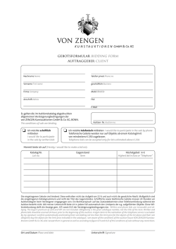 GmbH & Co. KG GEBOTSFORMULAR BIDDING FORM